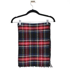 Wide Scarf Pashmina Wrap Plaid Red and Black
